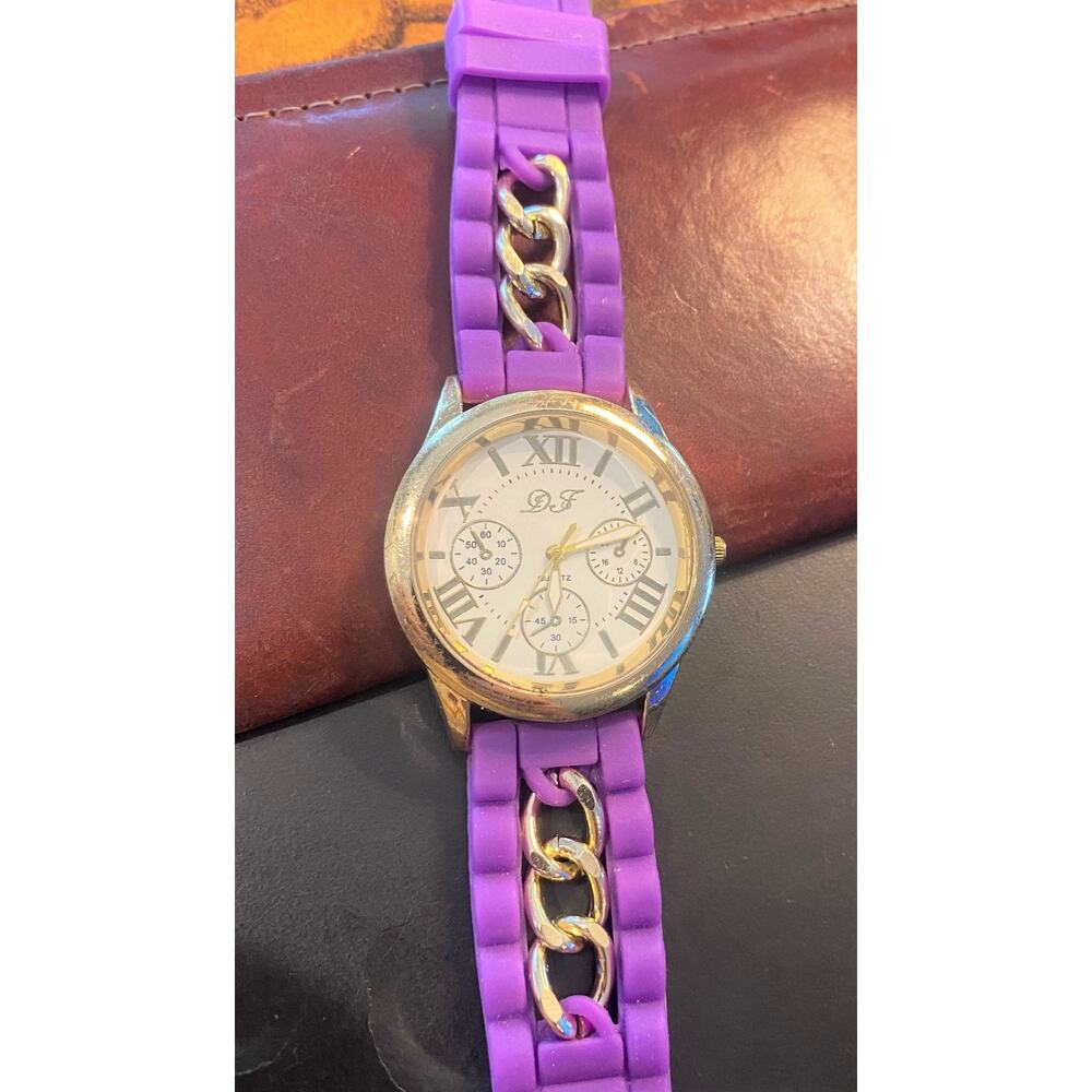 Women's 45mm Gold Tone DF Watch, Poly Band